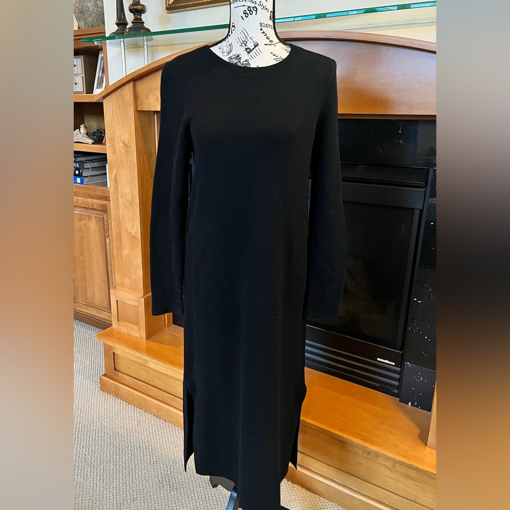 Madewell Black Long Sleeve Wool Dress
